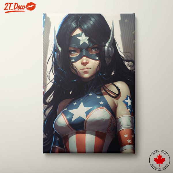 Stylized Character with American Flag Motif