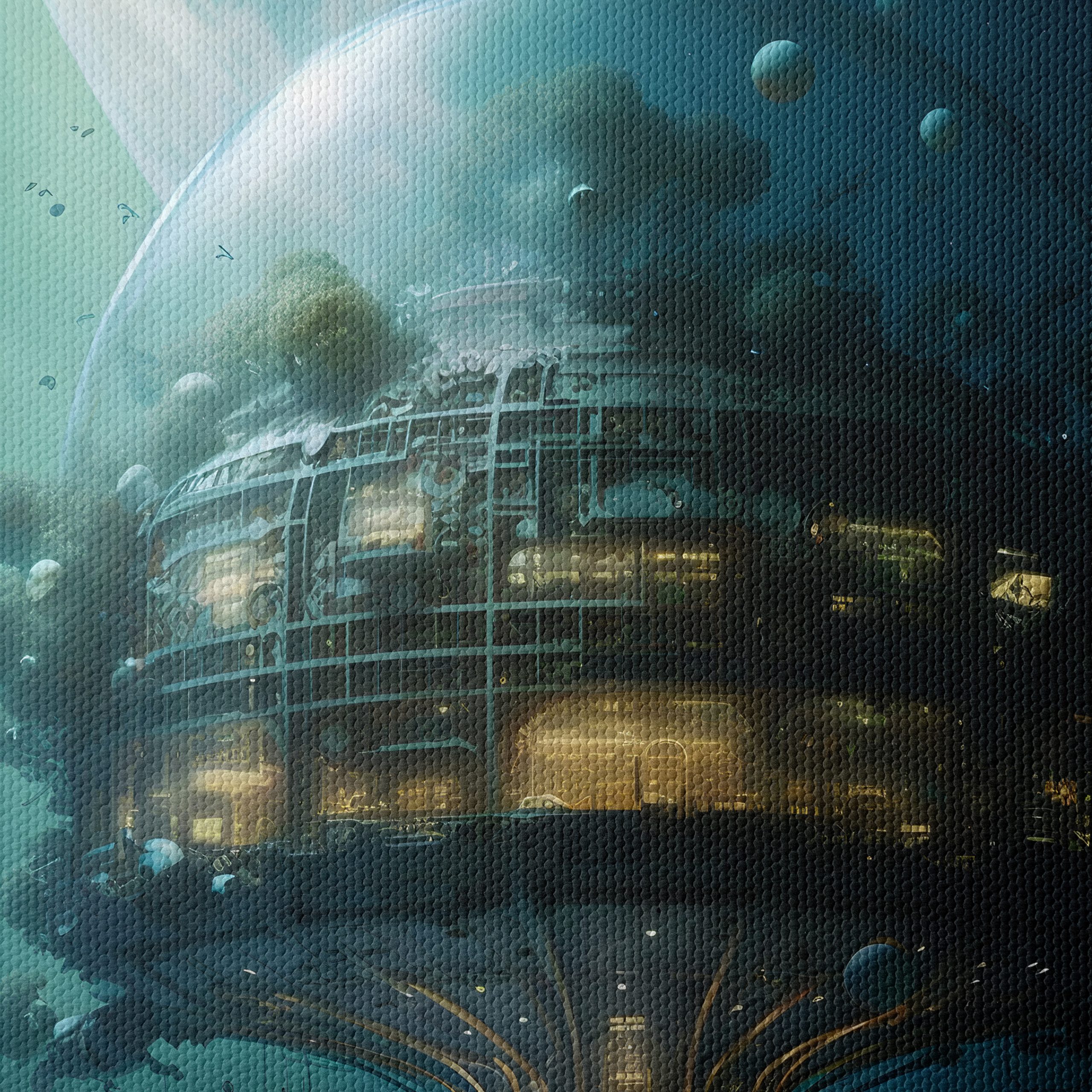 Futuristic Underwater Cityscape with Illuminated Structures - Image 4