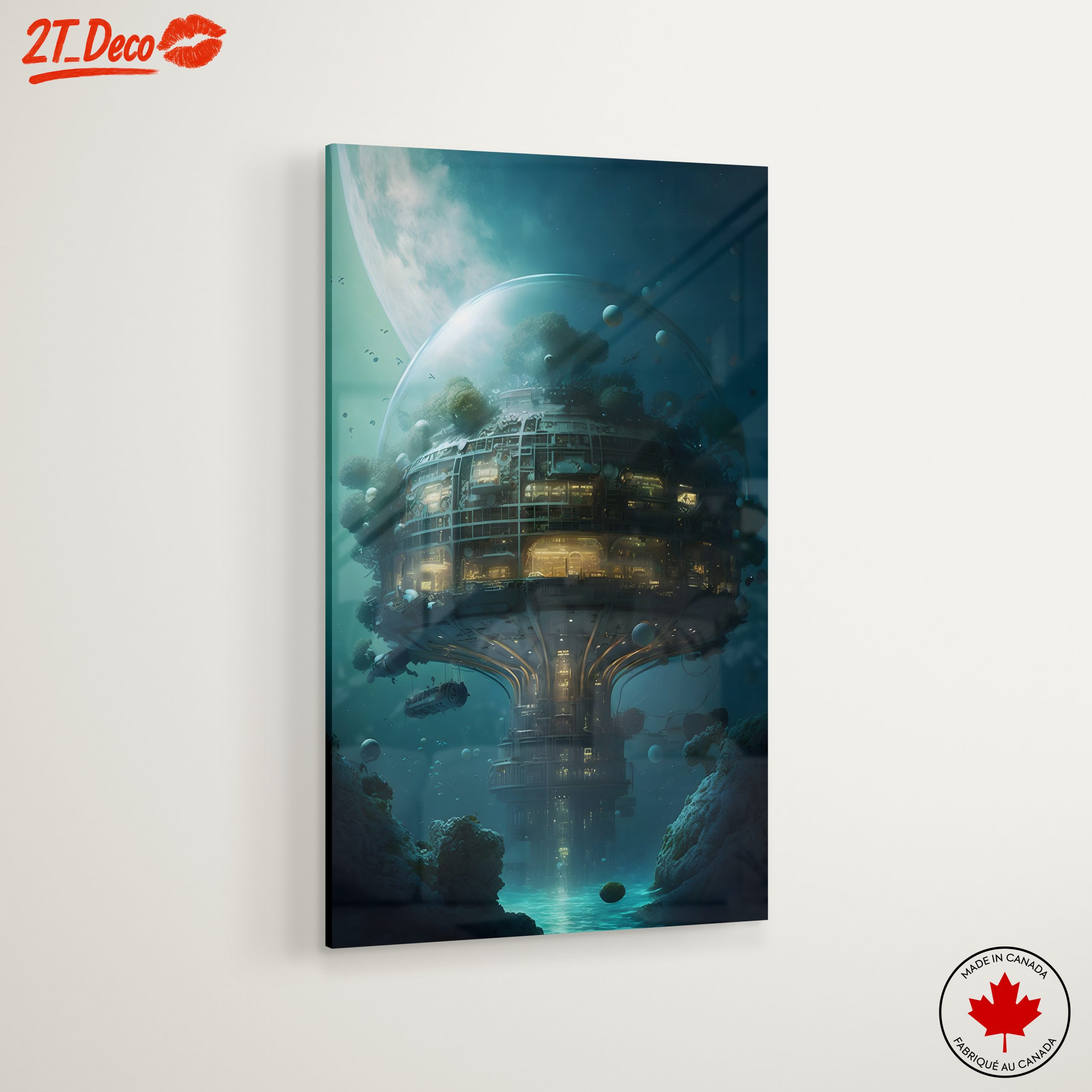 Futuristic Underwater Cityscape with Illuminated Structures - Image 6