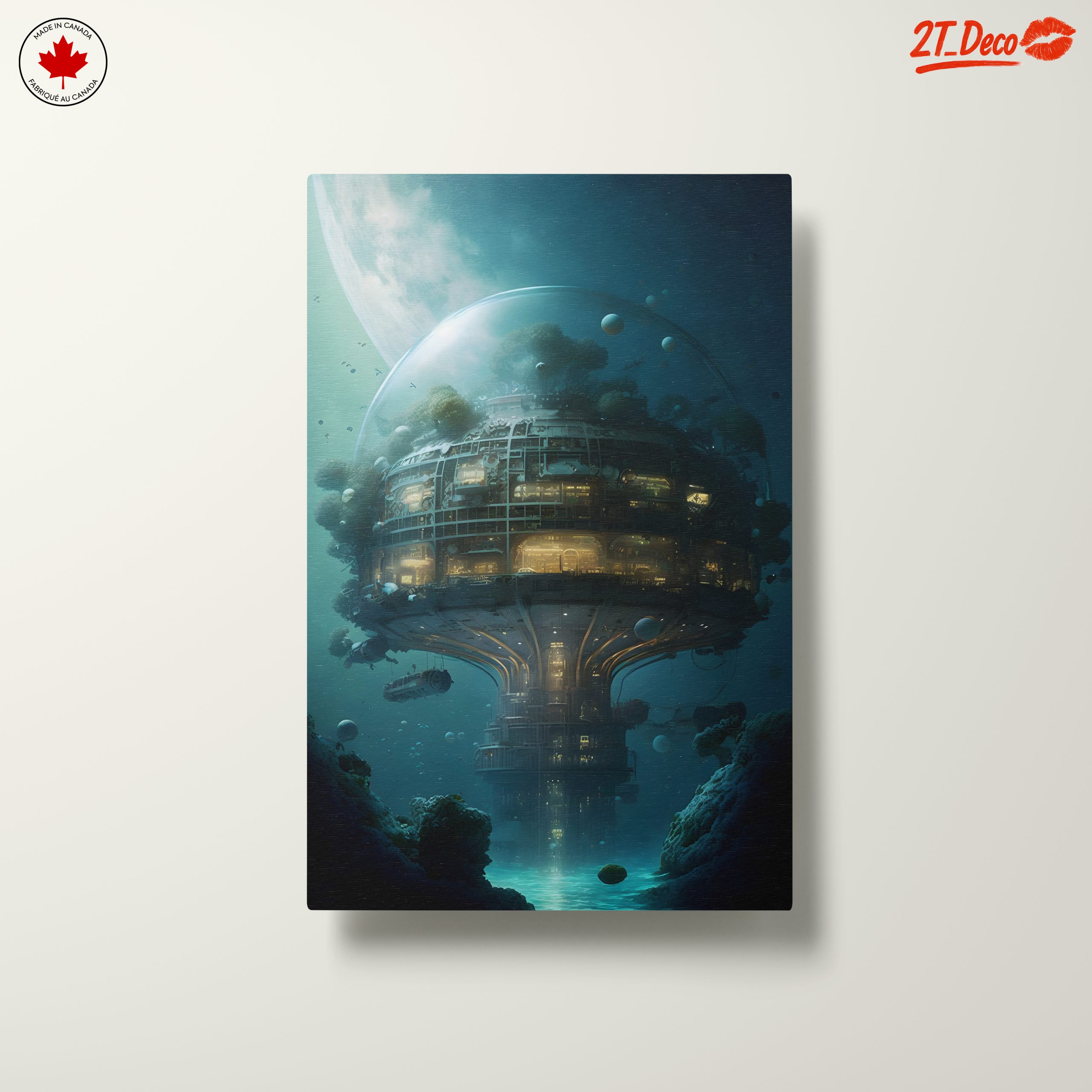 Futuristic Underwater Cityscape with Illuminated Structures - Image 10