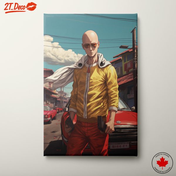 One Punch Man Hero Standing in Urban Setting