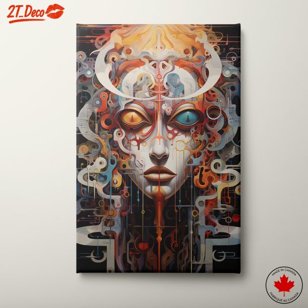 Vibrant Abstract Female Portrait Art