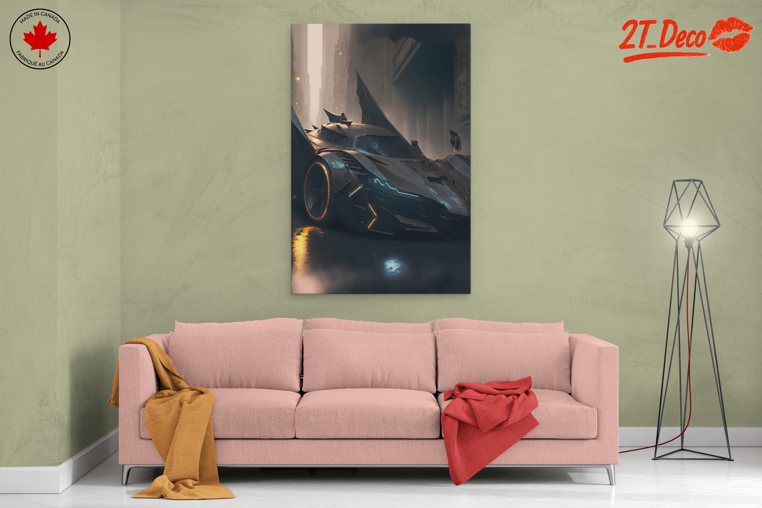 Futuristic Batmobile in Urban Setting - Image 2
