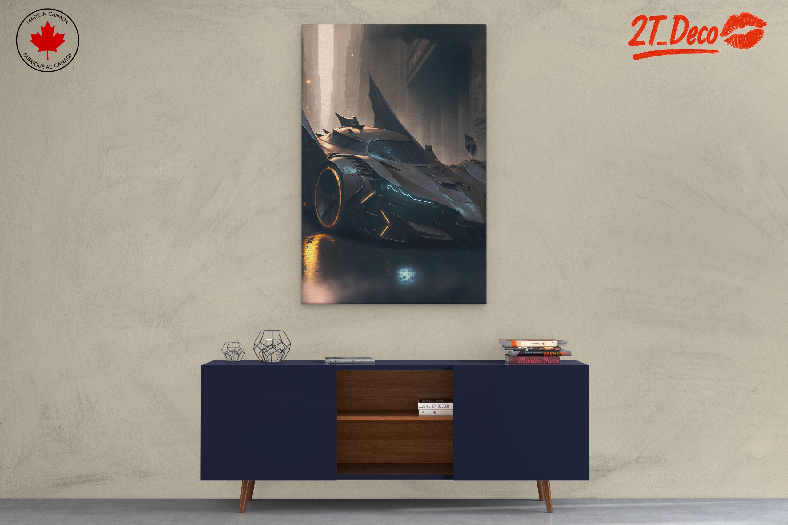 Futuristic Batmobile in Urban Setting - Image 3