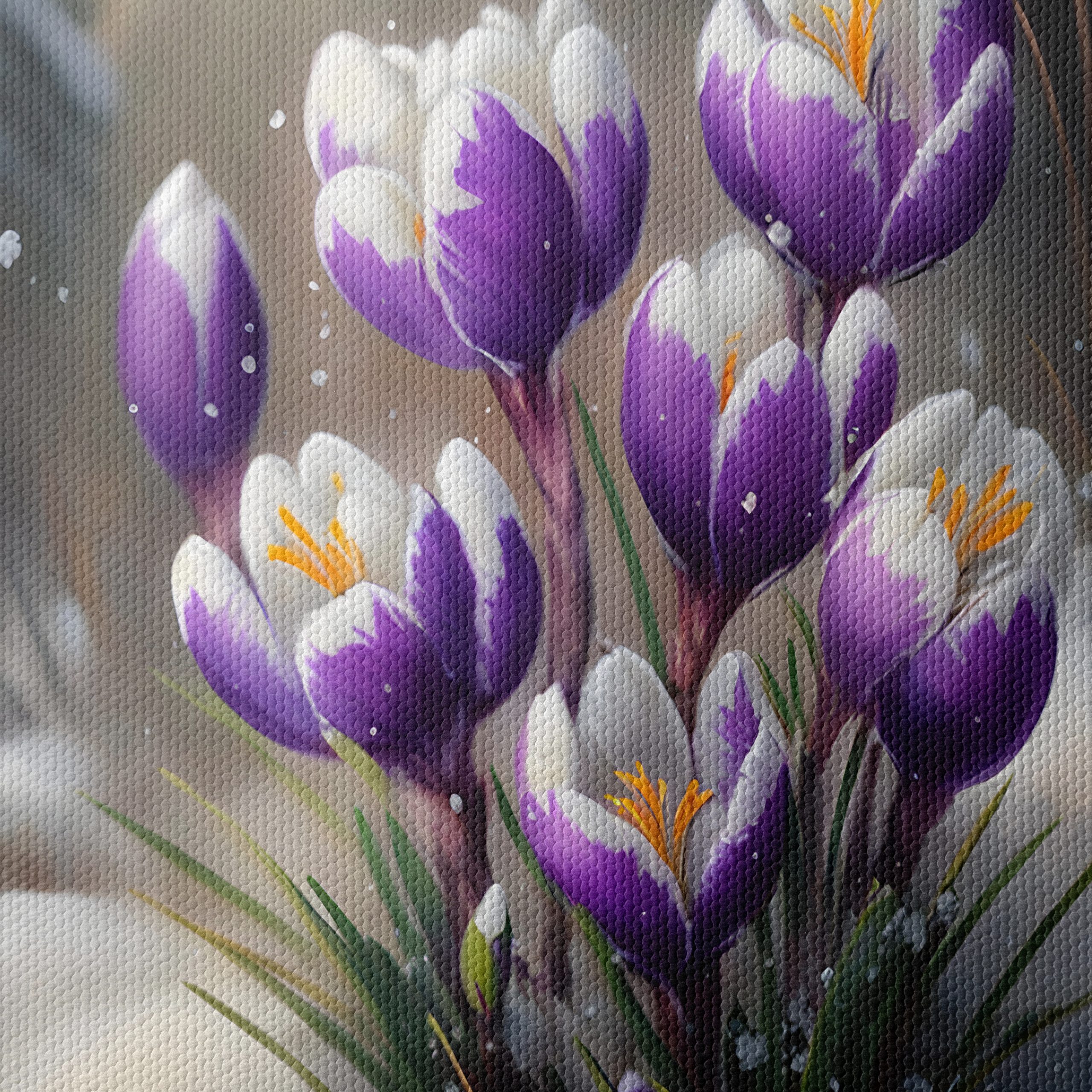 Vibrant Crocus Flowers in Snow - Image 4