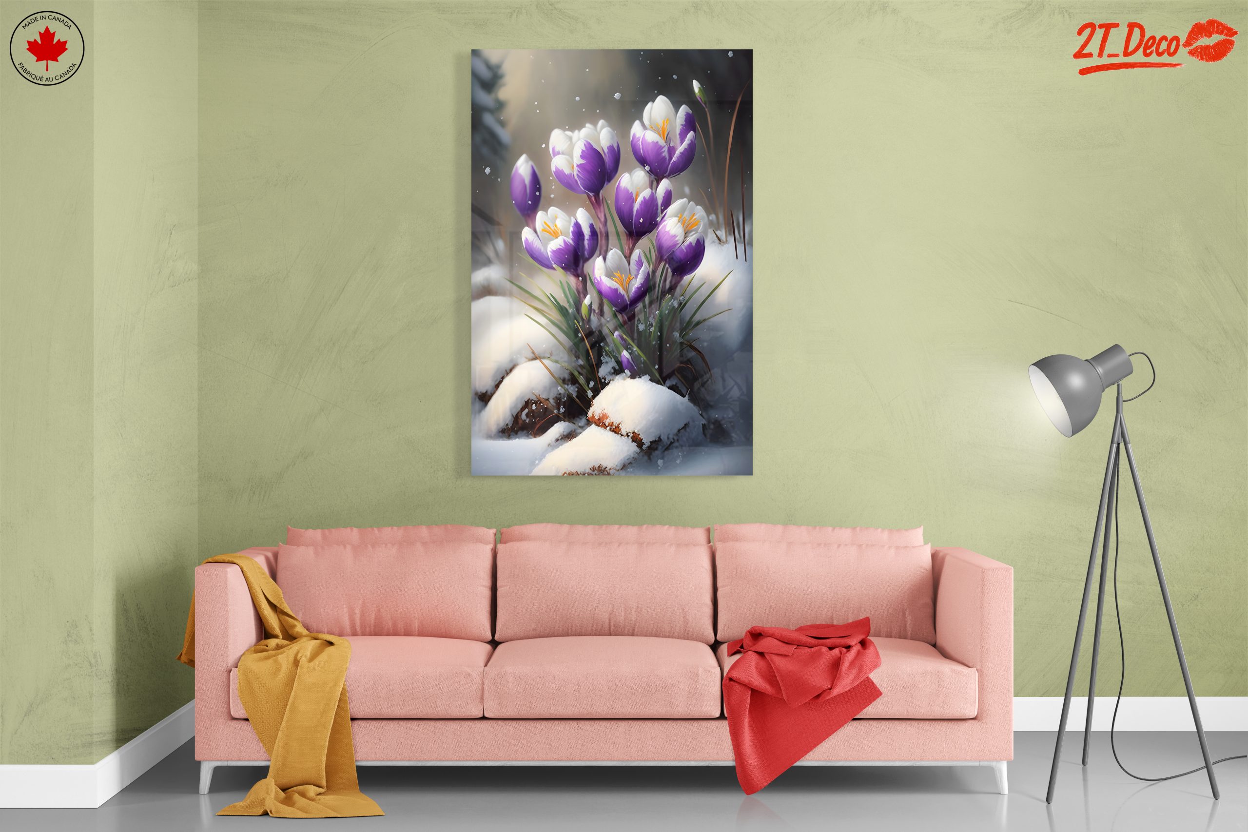 Vibrant Crocus Flowers in Snow - Image 7