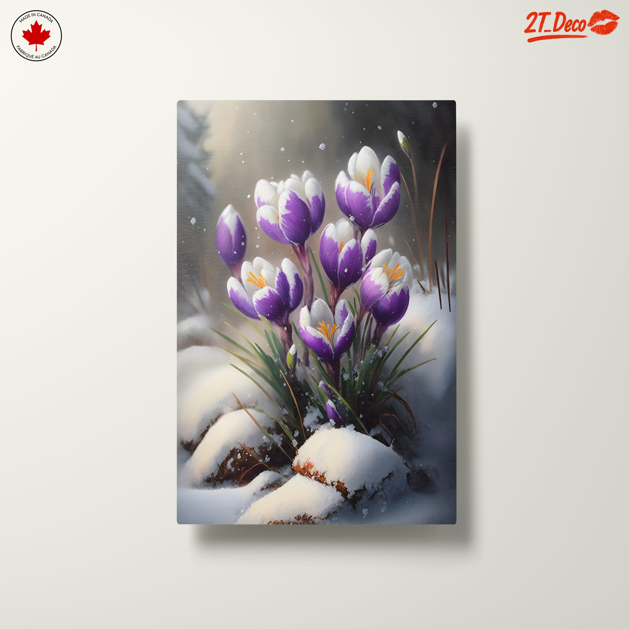 Vibrant Crocus Flowers in Snow - Image 10