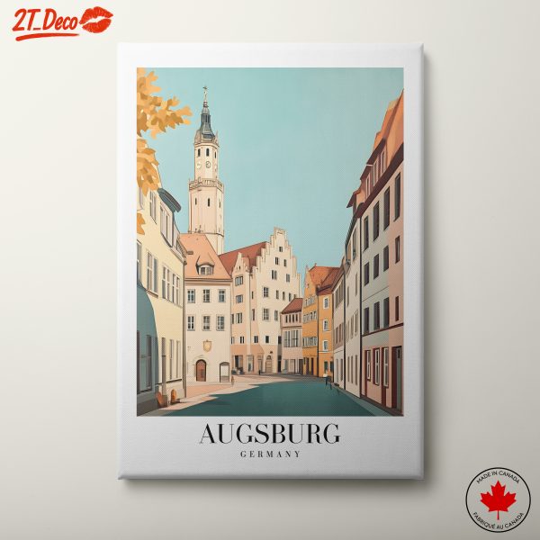 Stylized Augsburg Cityscape Art