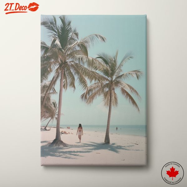 Serene Beach Escape with Palm Trees