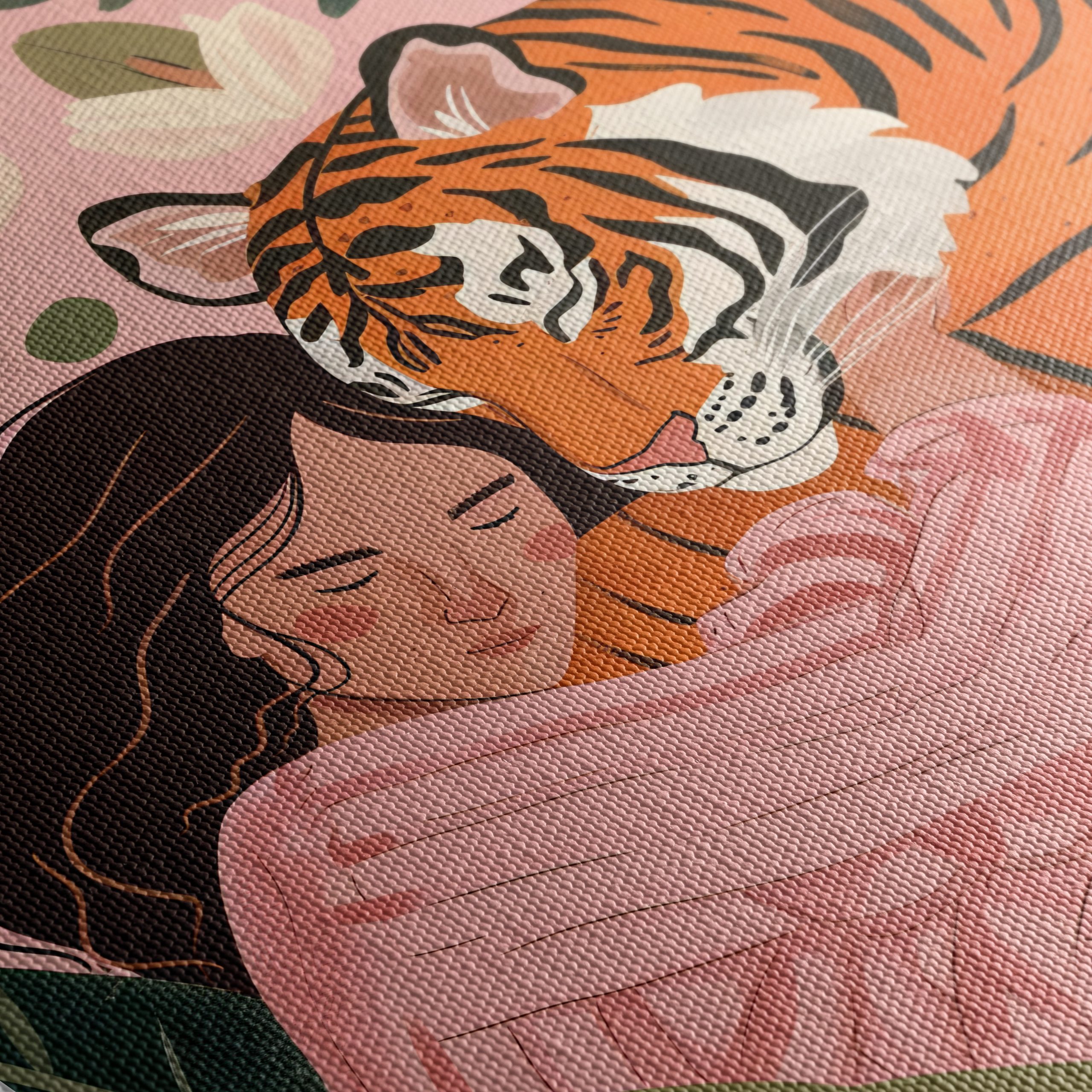 Woman Embracing Tiger in Flowering Jungle - Image 5