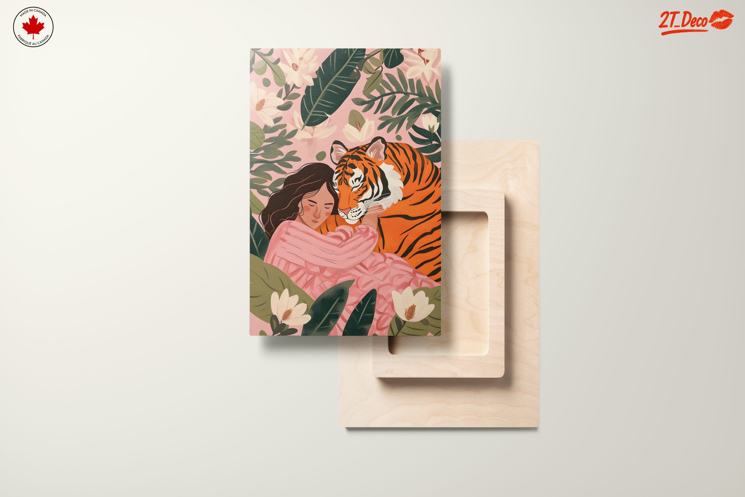 Woman Embracing Tiger in Flowering Jungle - Image 11