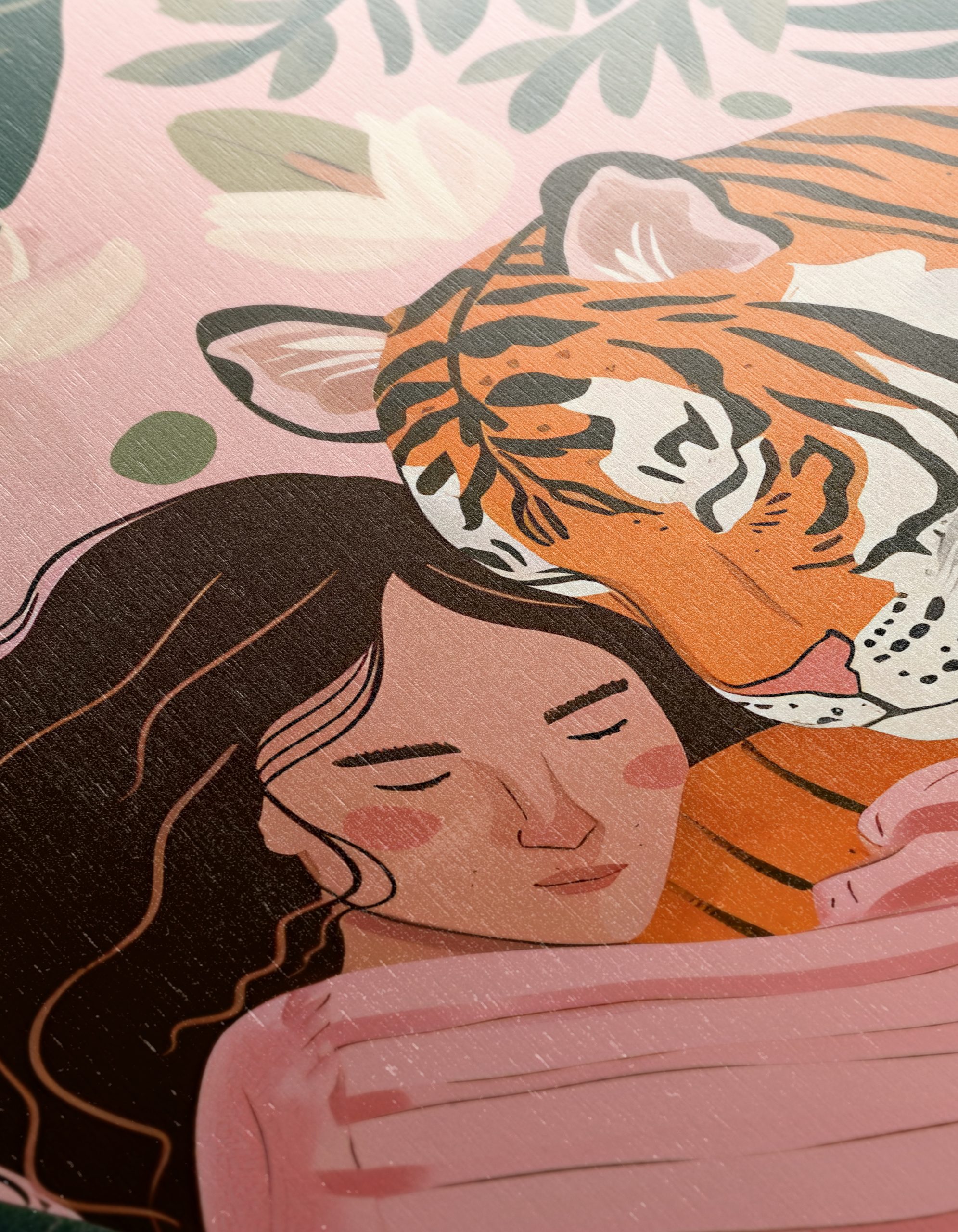 Woman Embracing Tiger in Flowering Jungle - Image 12
