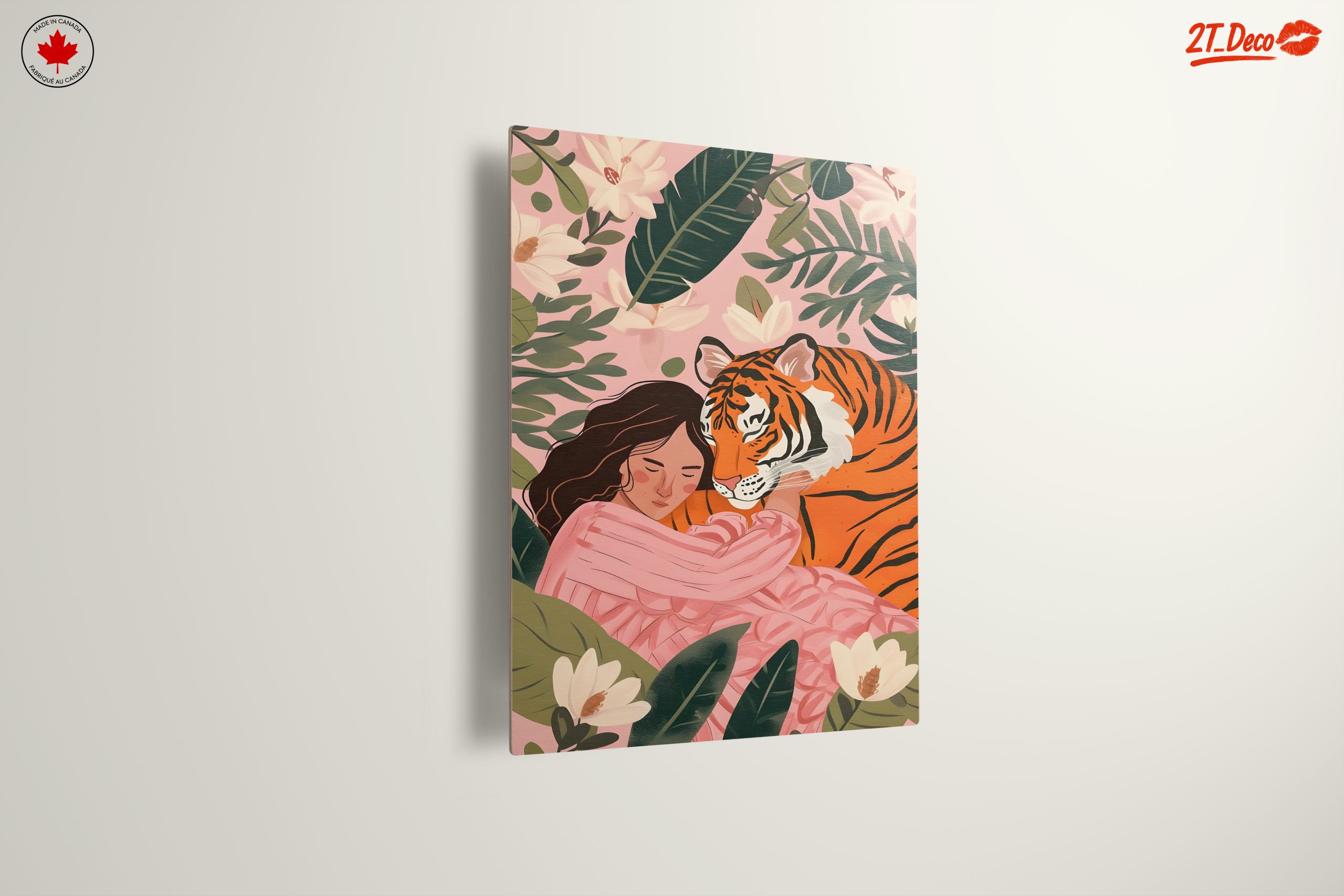 Woman Embracing Tiger in Flowering Jungle - Image 13