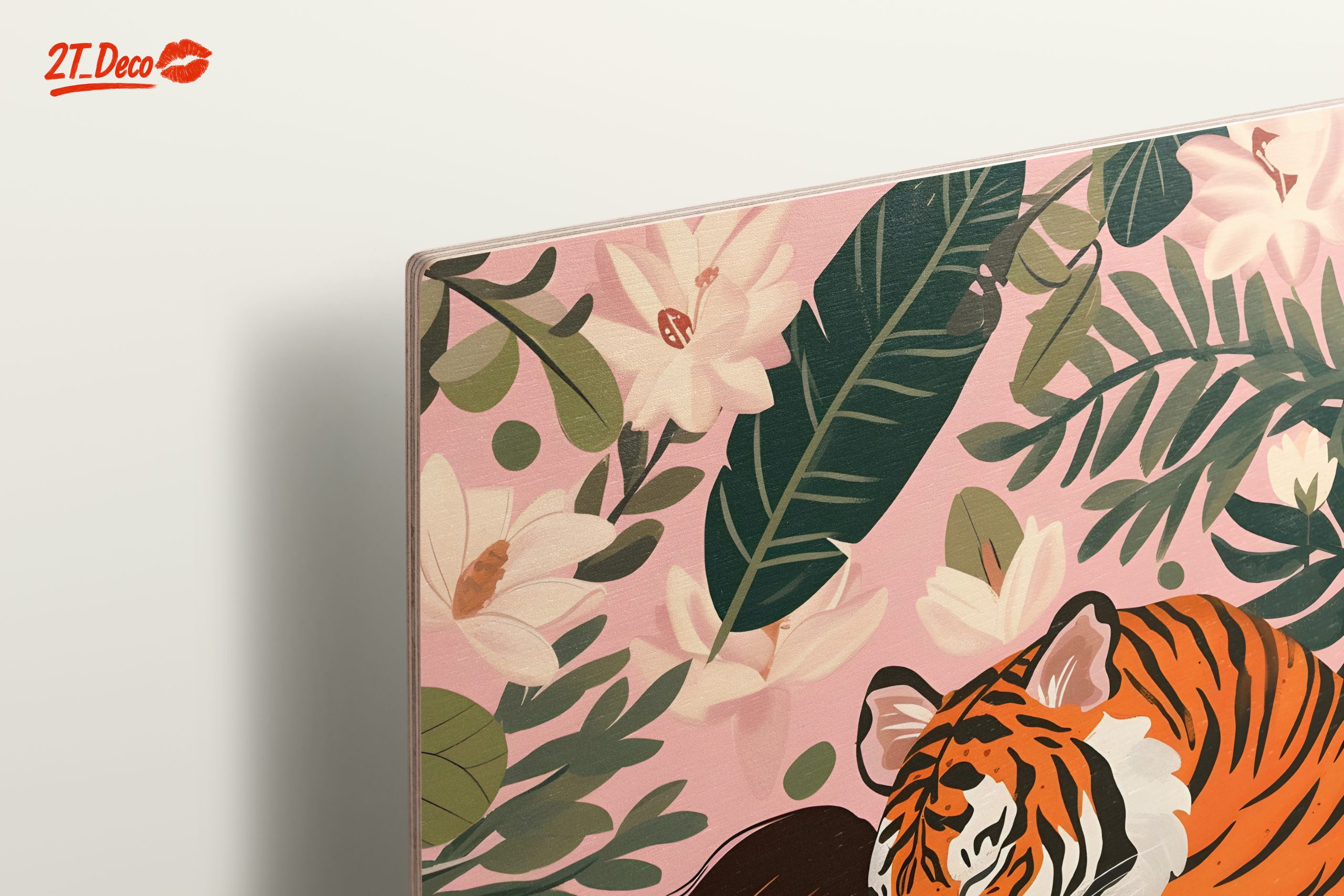 Woman Embracing Tiger in Flowering Jungle - Image 15