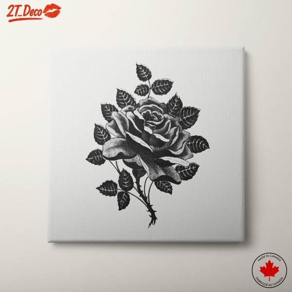 Elegant Black and White Rose Art