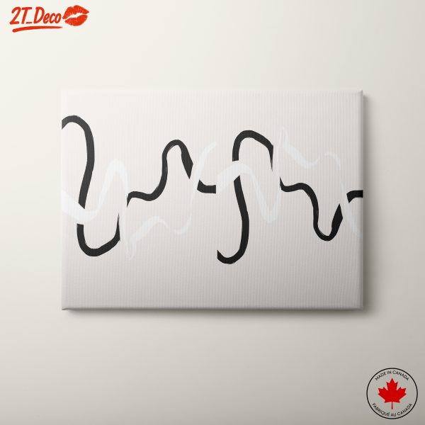Flowing Black and White Abstract Art
