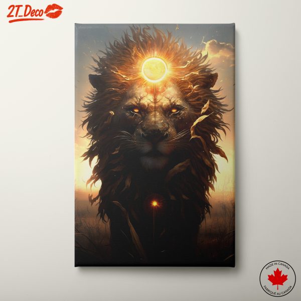 Majestic Lion with Celestial Elements