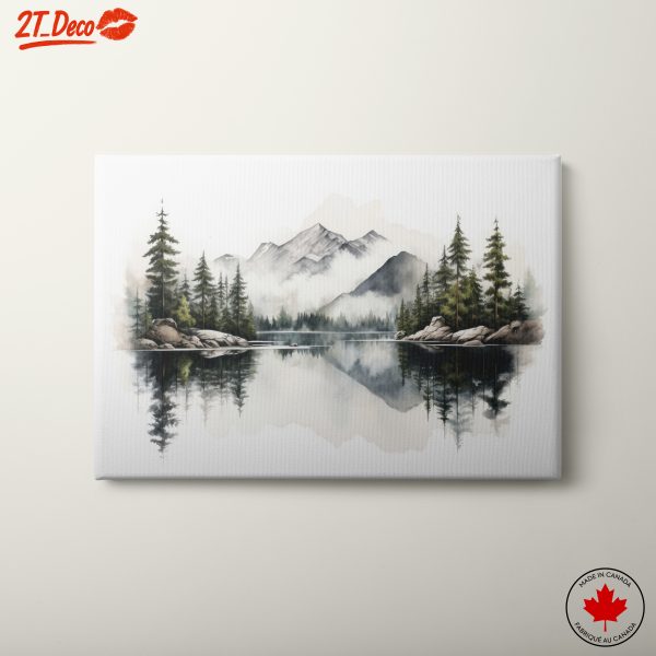 Serene Mountain Reflection Landscape Art 2