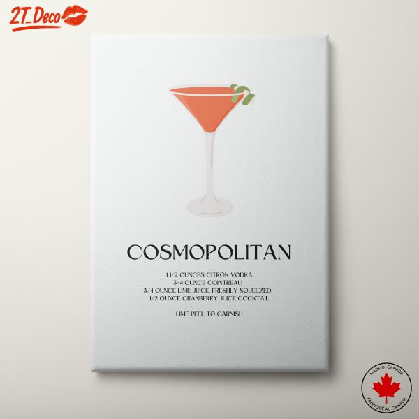 Stylized Cosmopolitan Cocktail Art