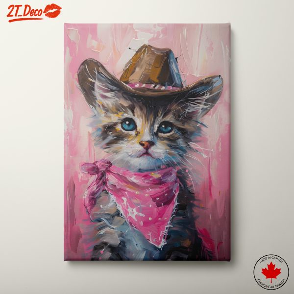 Adorable Cat in Cowboy Hat and Bandana