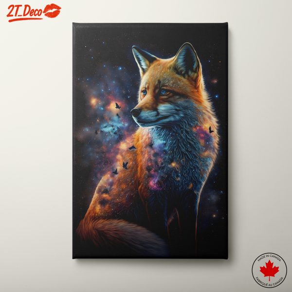 Vibrant Fox in Cosmic Colors Art