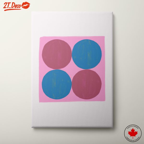 Four Geometric Circles on Pink Background