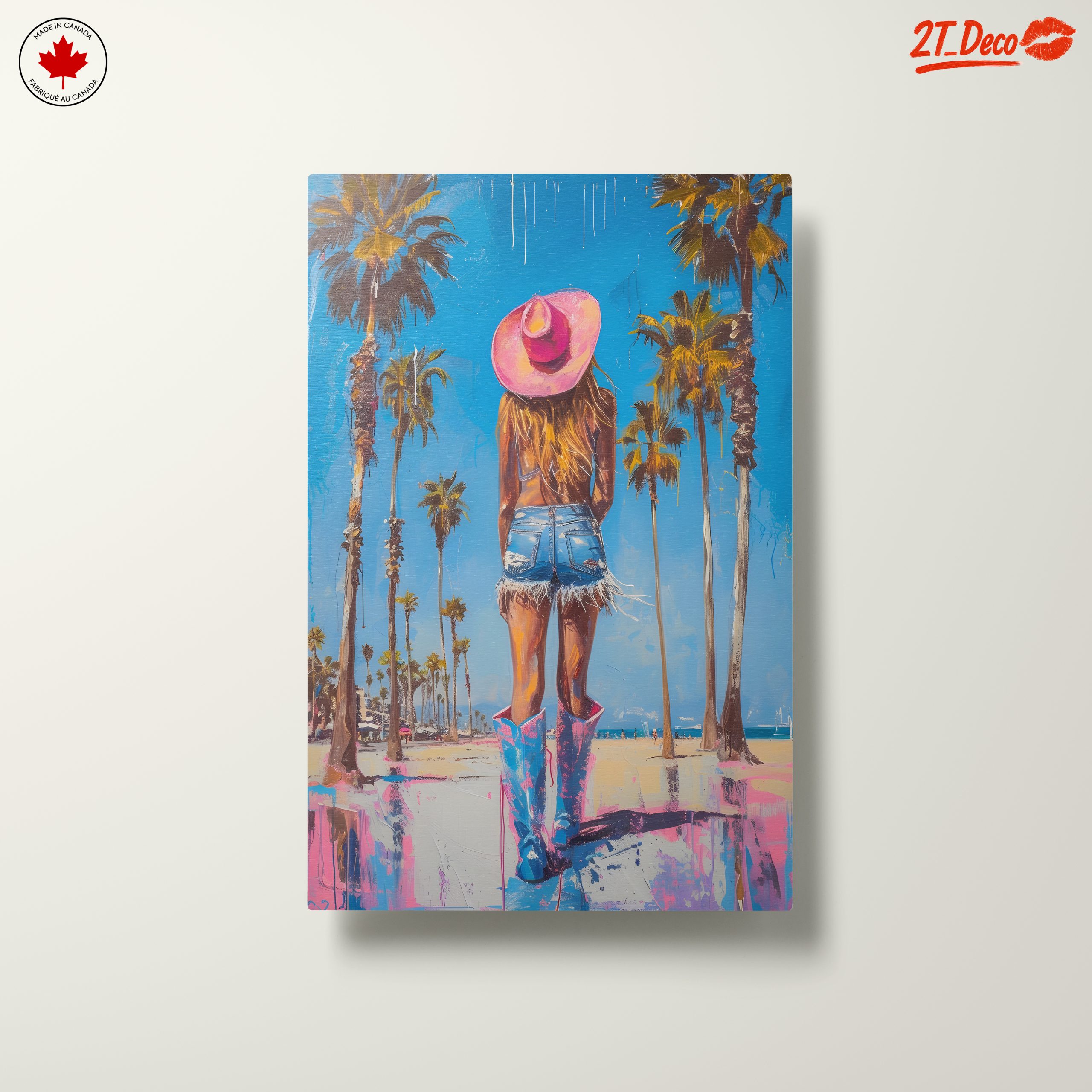 Vibrant Beach Scene with Girl in Pink Hat - Image 10