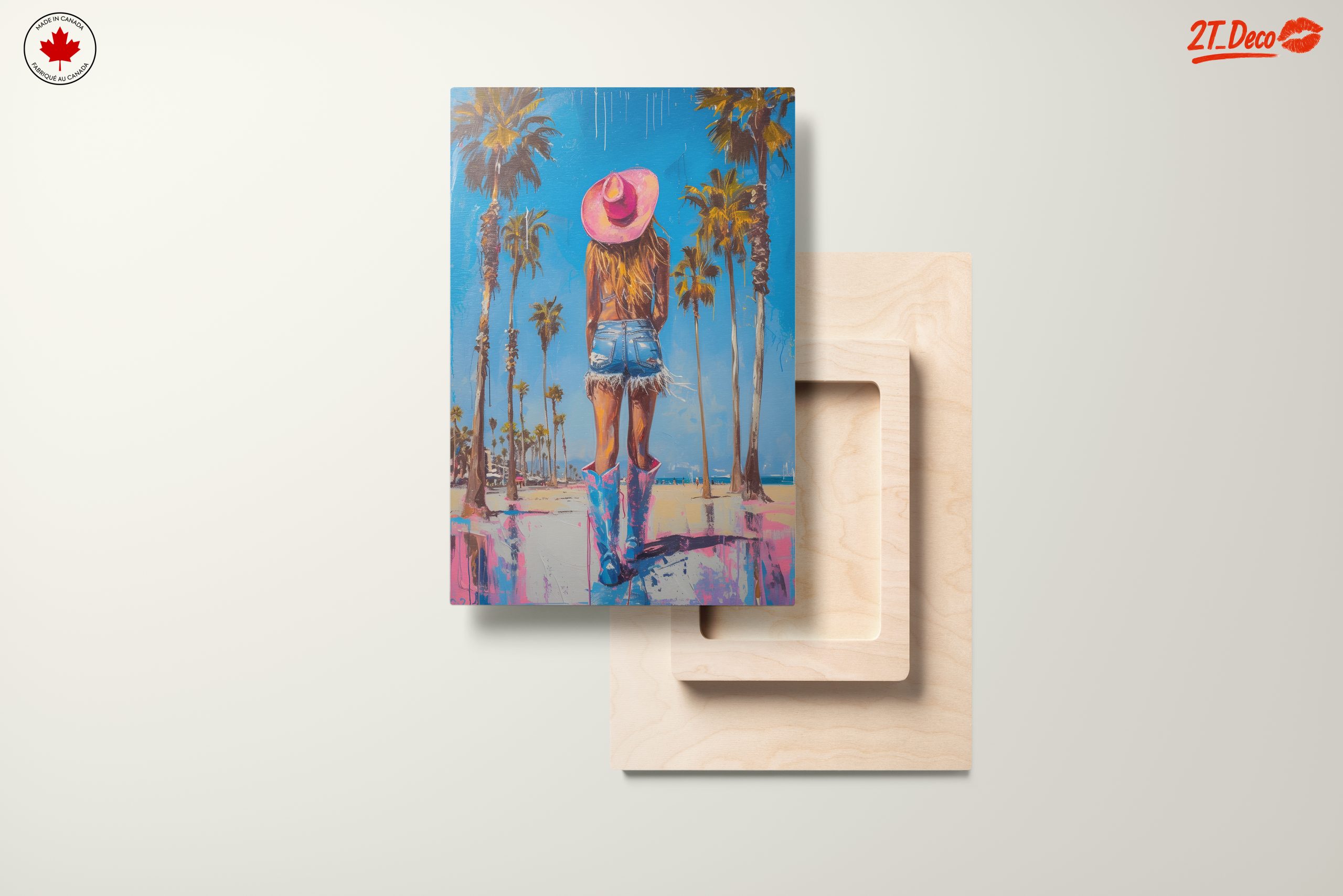 Vibrant Beach Scene with Girl in Pink Hat - Image 11
