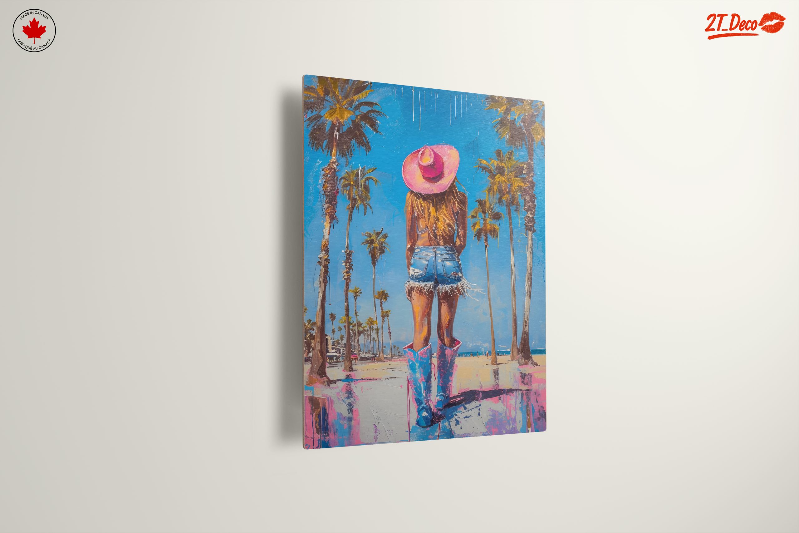 Vibrant Beach Scene with Girl in Pink Hat - Image 13