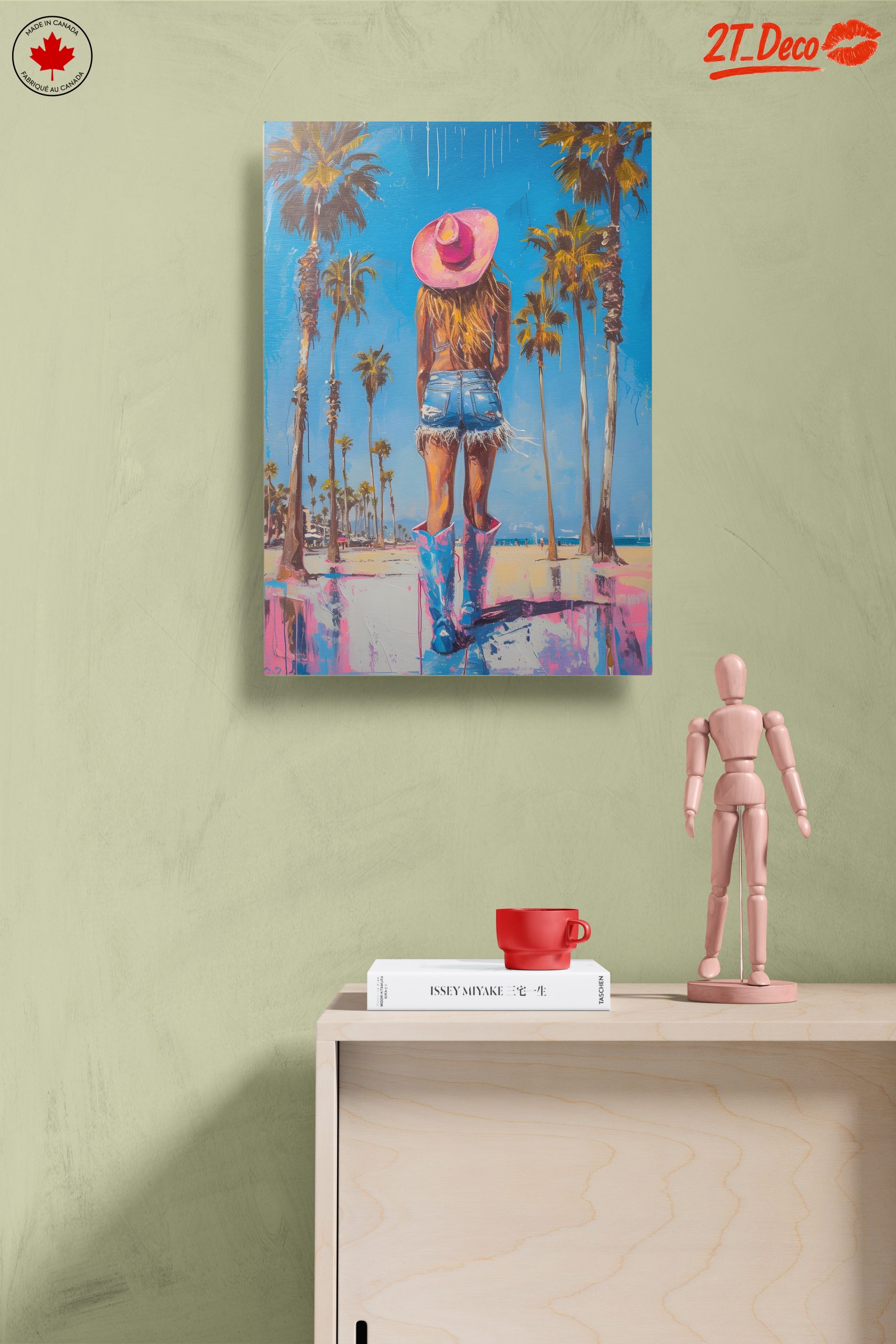 Vibrant Beach Scene with Girl in Pink Hat - Image 14