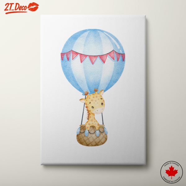 Playful Giraffe in Hot Air Balloon