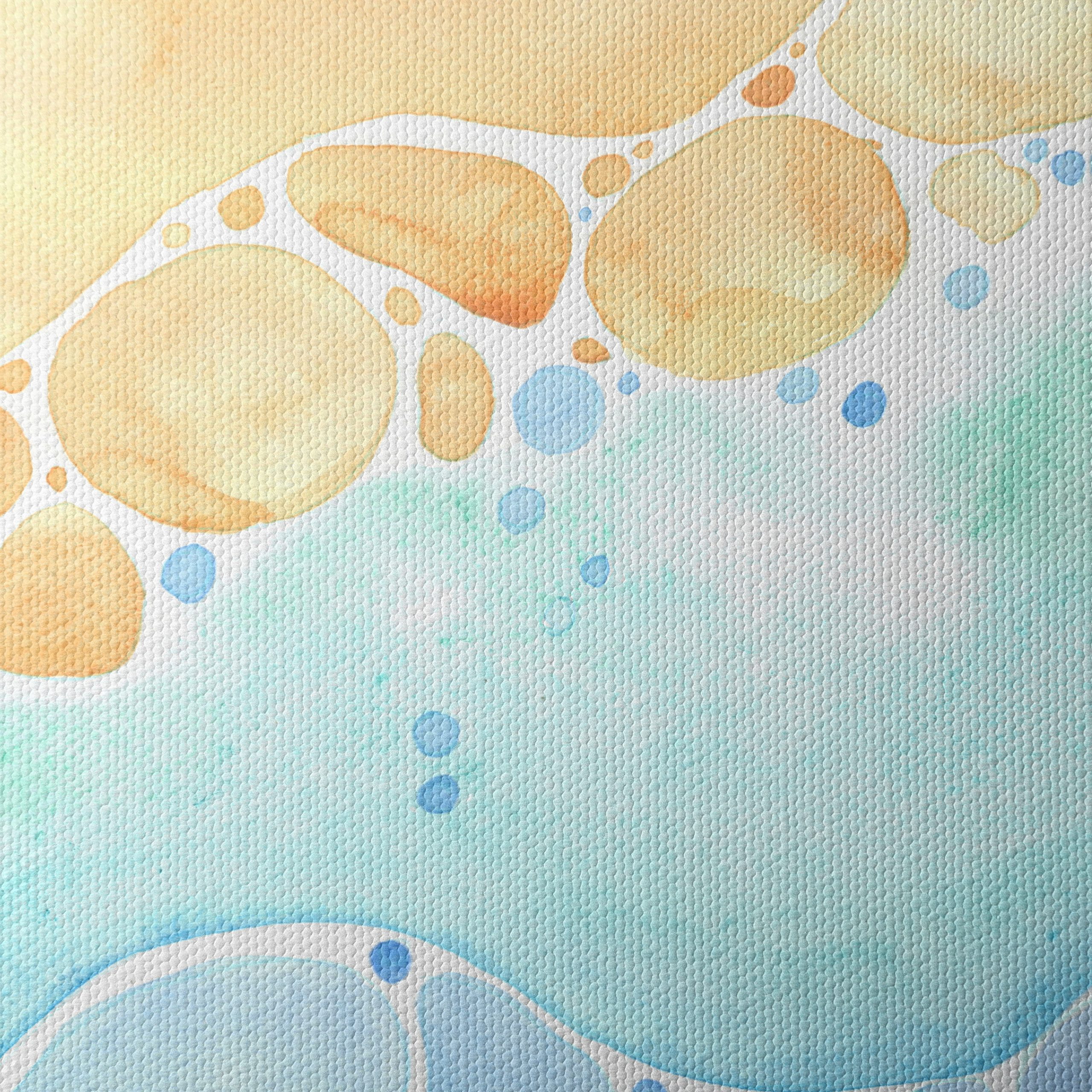 Soft Abstract Waves in Blue and Orange - Image 4