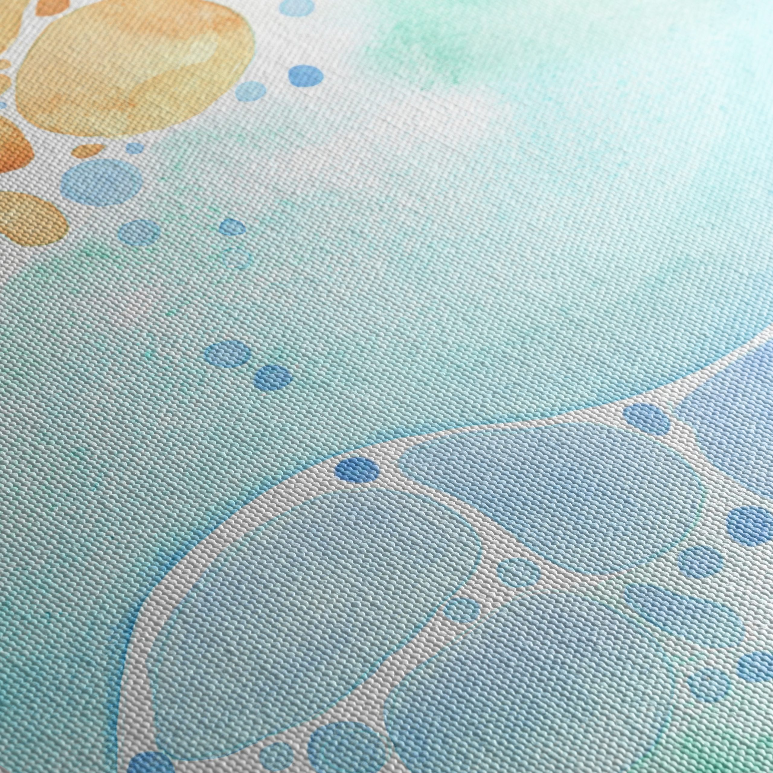 Soft Abstract Waves in Blue and Orange - Image 5