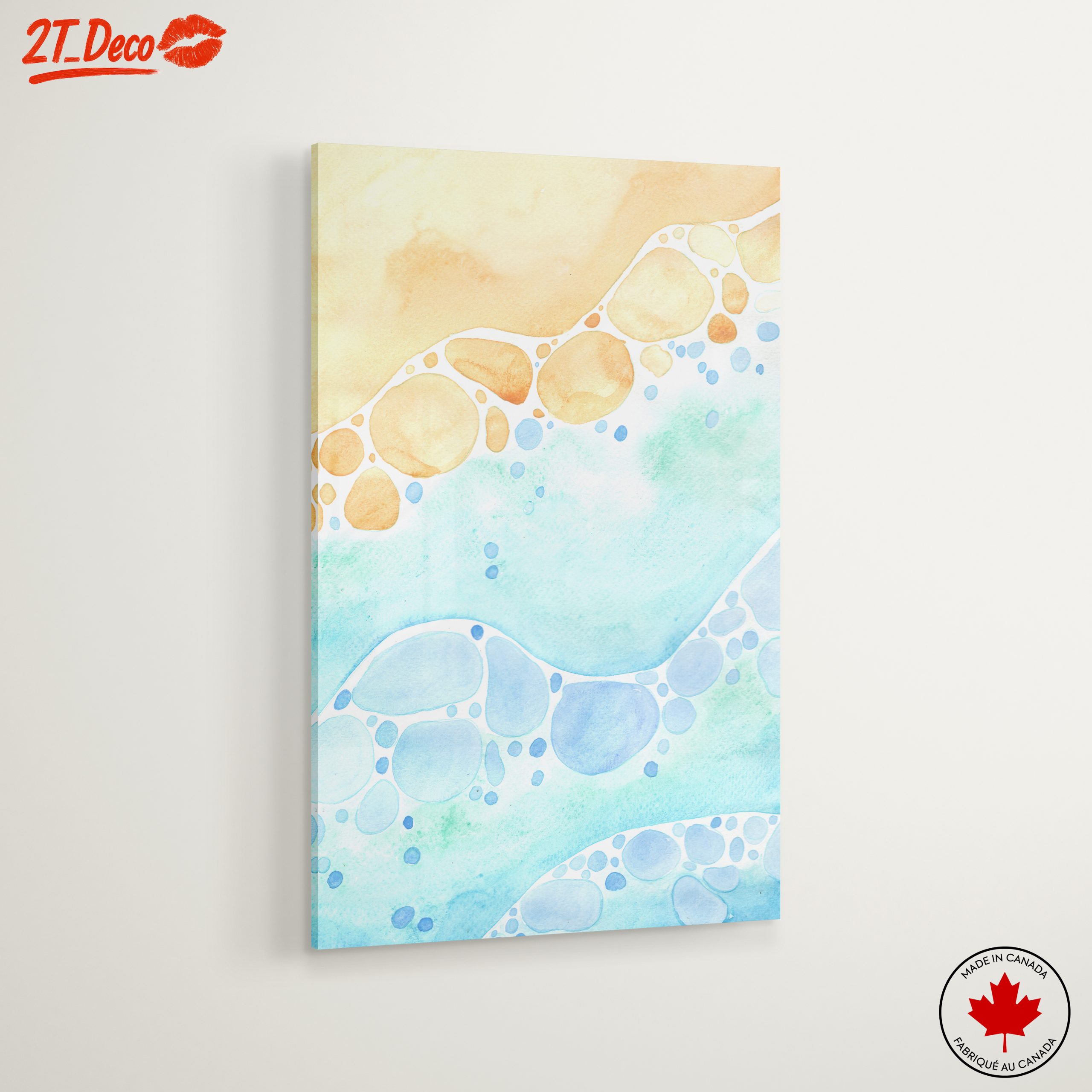 Soft Abstract Waves in Blue and Orange - Image 6