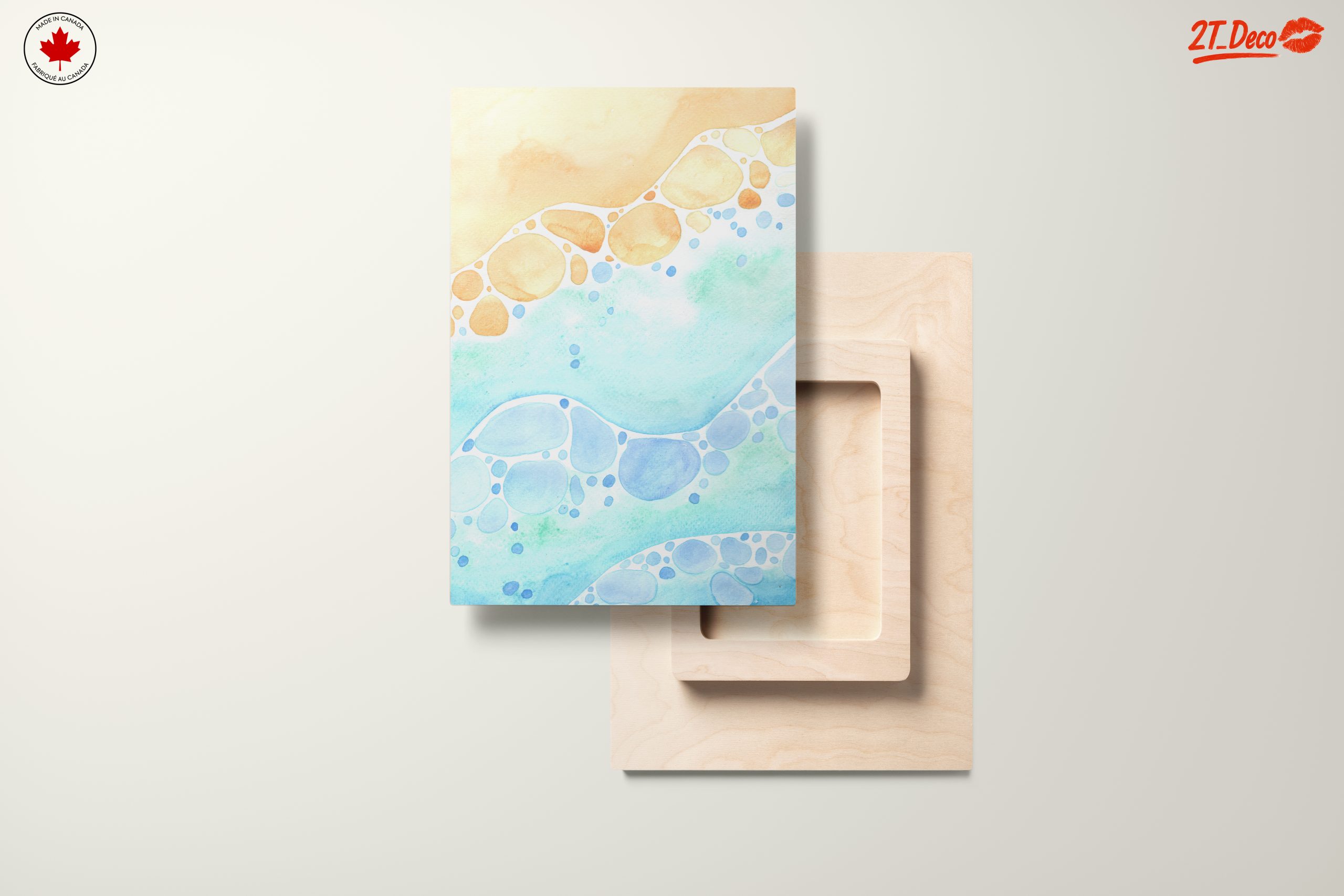 Soft Abstract Waves in Blue and Orange - Image 11
