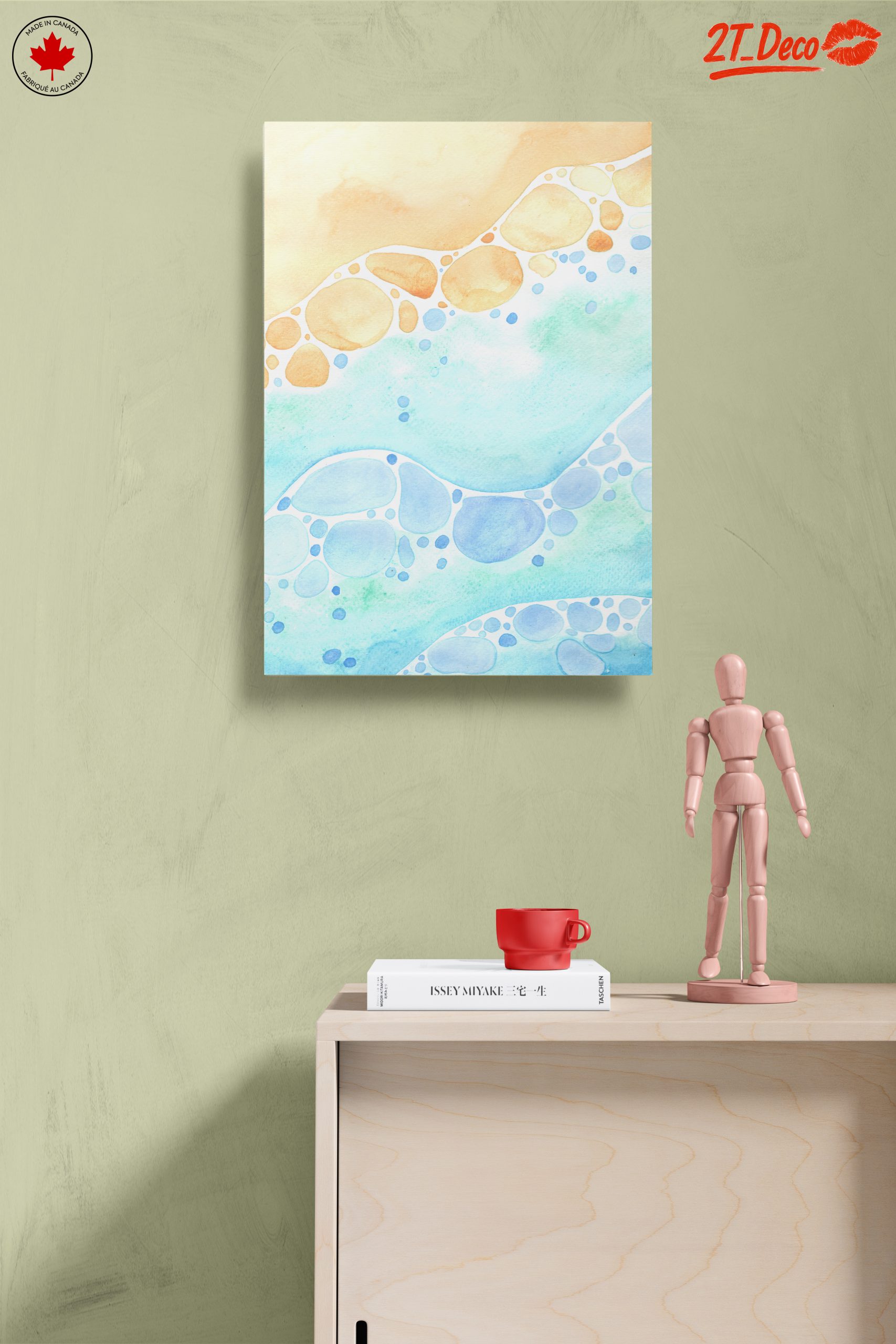 Soft Abstract Waves in Blue and Orange - Image 14
