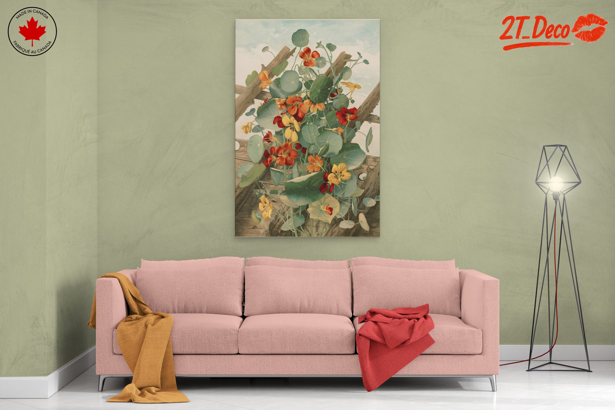 Vibrant Botanical Artwork with Colorful Flowers - Image 2