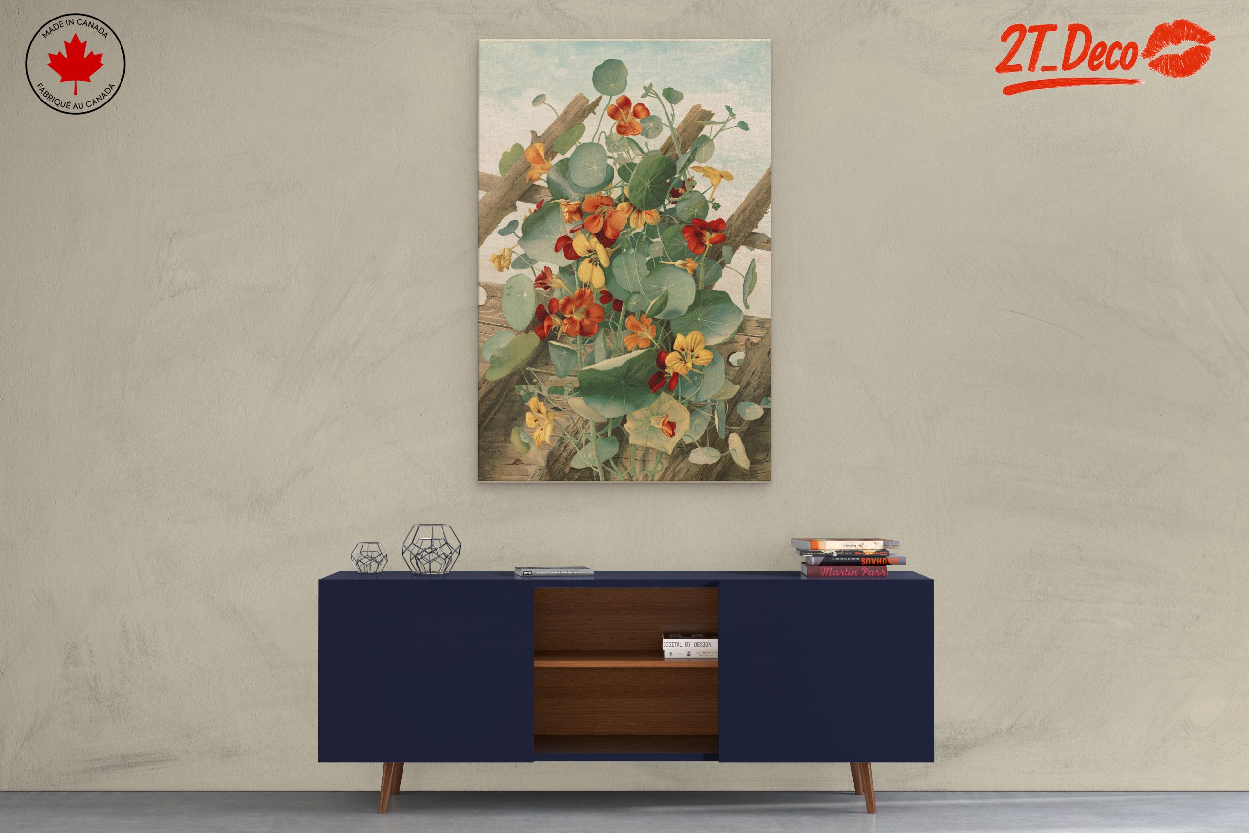 Vibrant Botanical Artwork with Colorful Flowers - Image 3