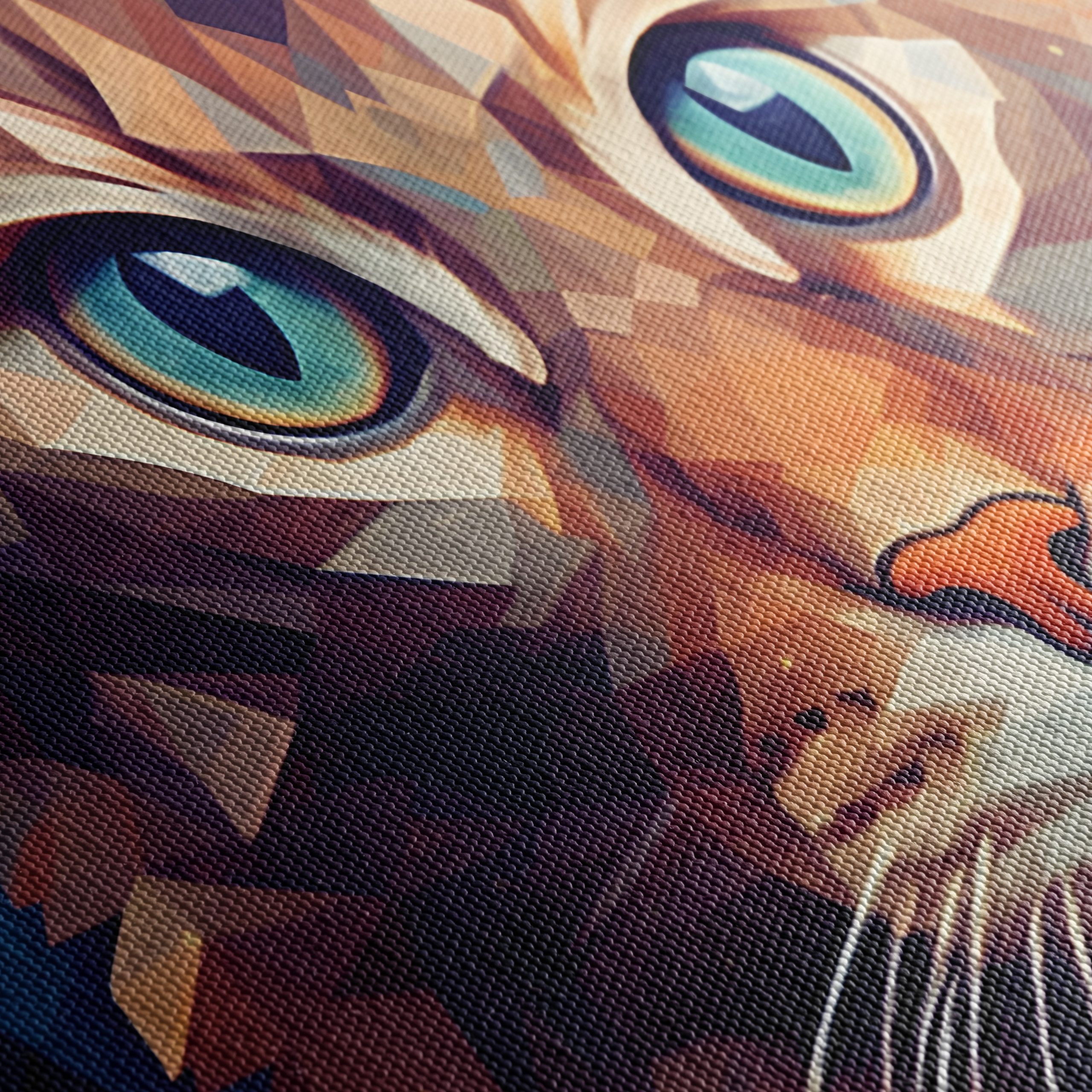Stylized Cat Art with Vibrant Geometric Design - Image 5
