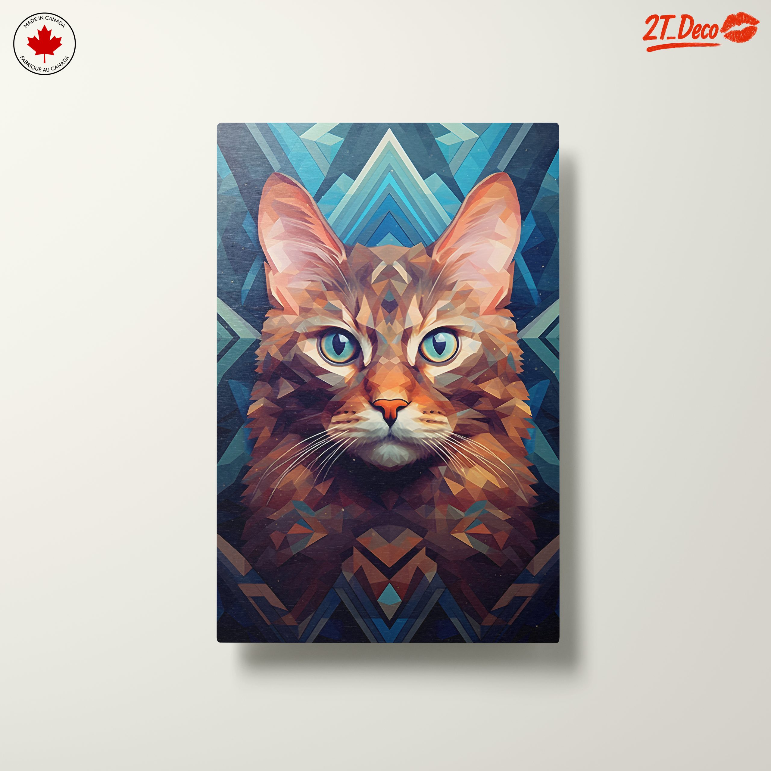 Stylized Cat Art with Vibrant Geometric Design - Image 10