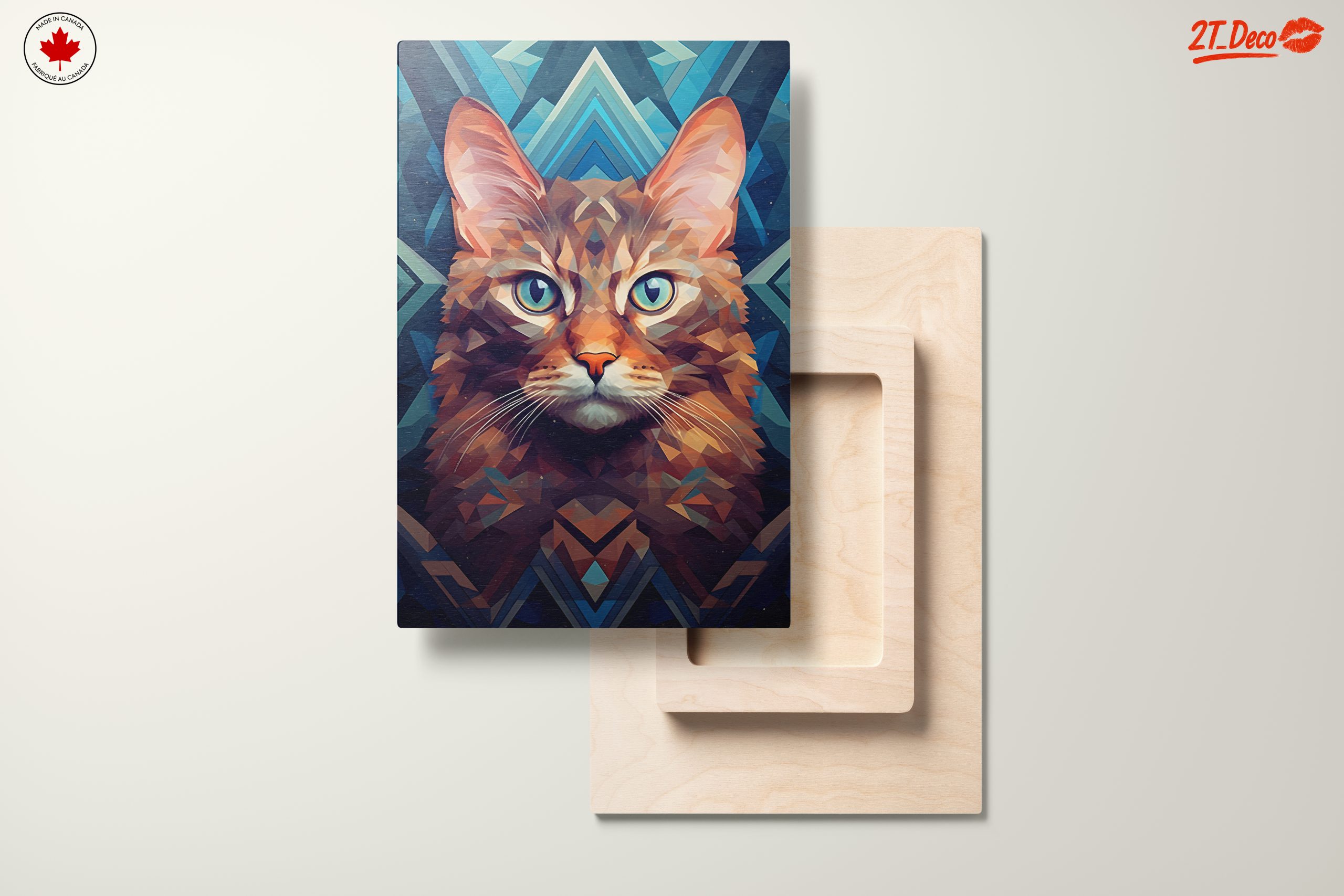 Stylized Cat Art with Vibrant Geometric Design - Image 11