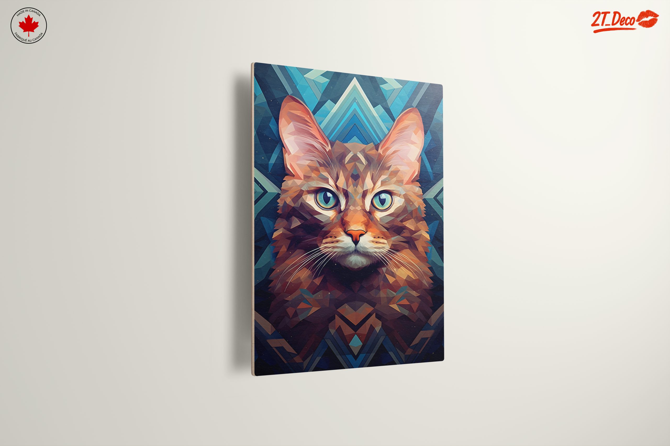 Stylized Cat Art with Vibrant Geometric Design - Image 13