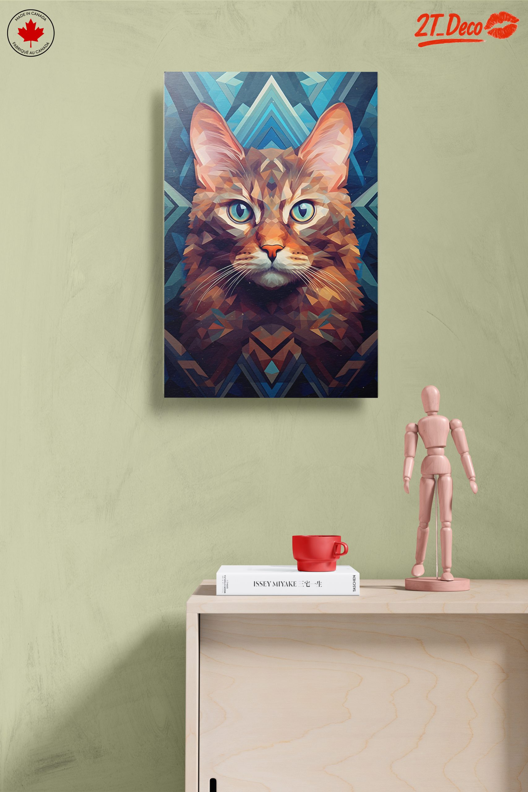 Stylized Cat Art with Vibrant Geometric Design - Image 14
