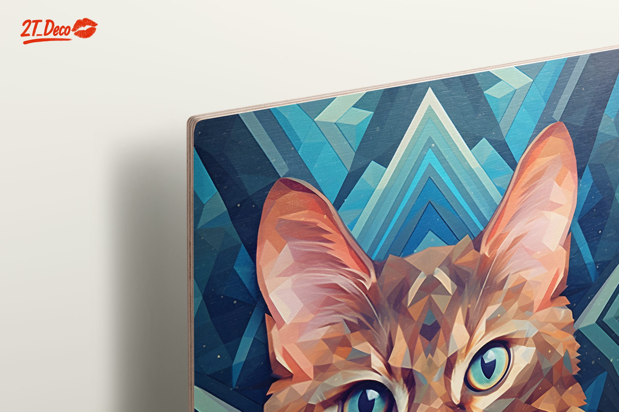Stylized Cat Art with Vibrant Geometric Design - Image 15