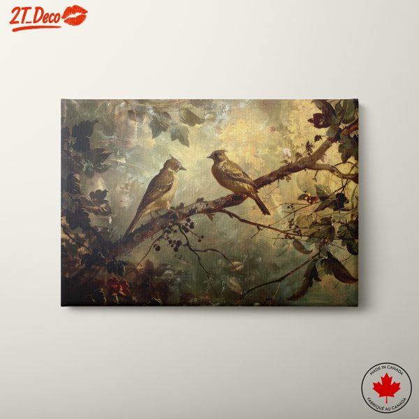 Elegant Birds on a Branch in Nature