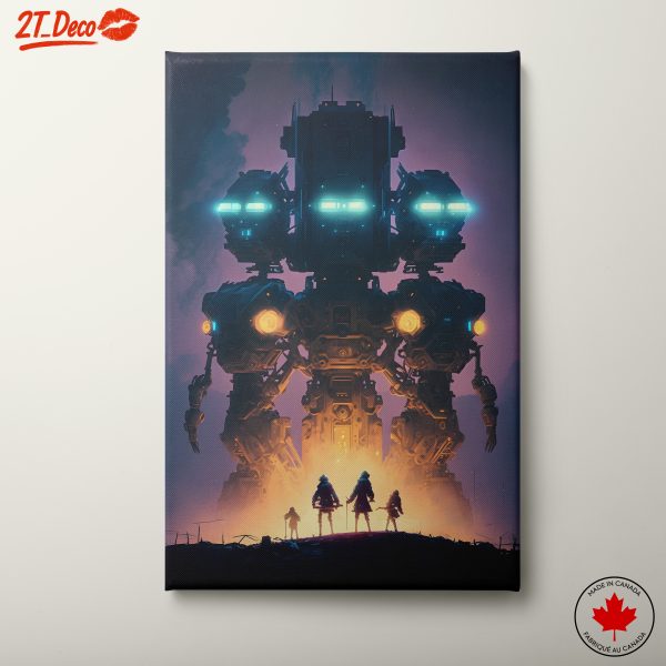 Futuristic Robot and Adventurers in Space