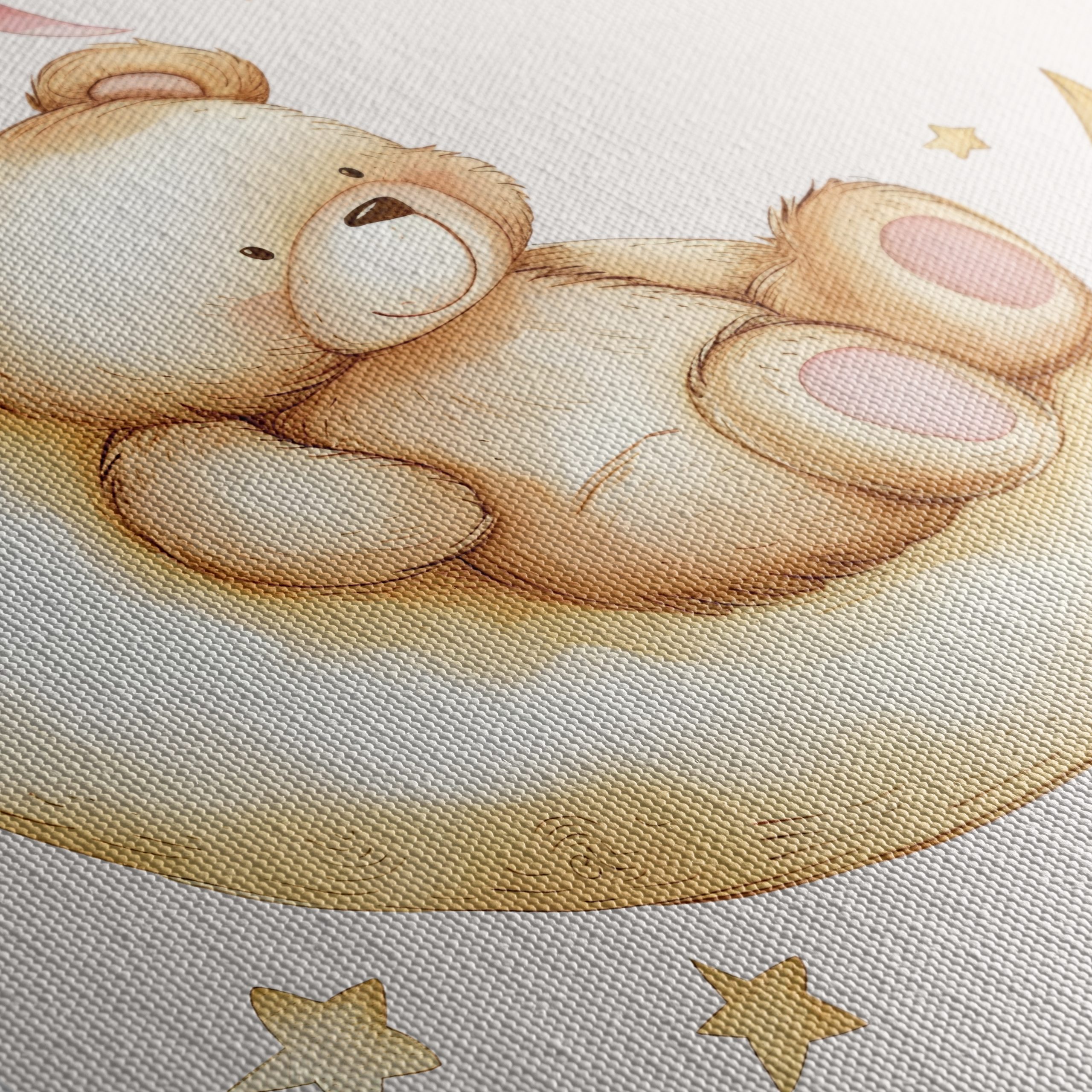 Adorable Teddy Bear on Moon Art - Image 5