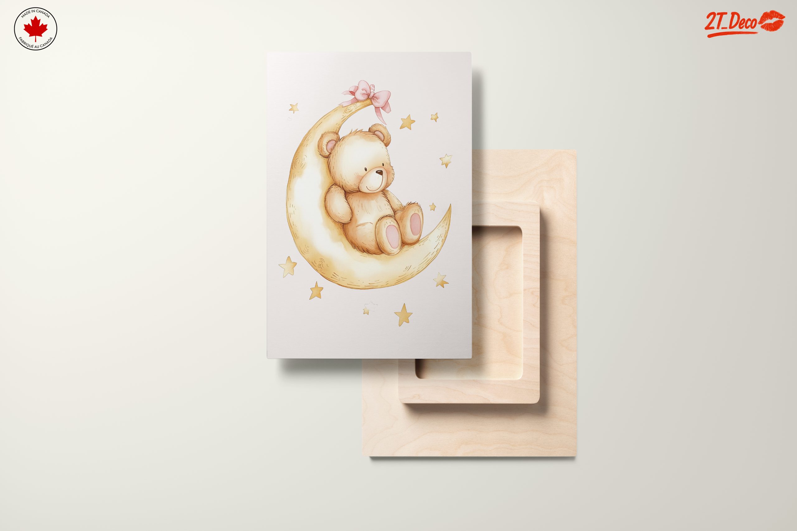 Adorable Teddy Bear on Moon Art - Image 11