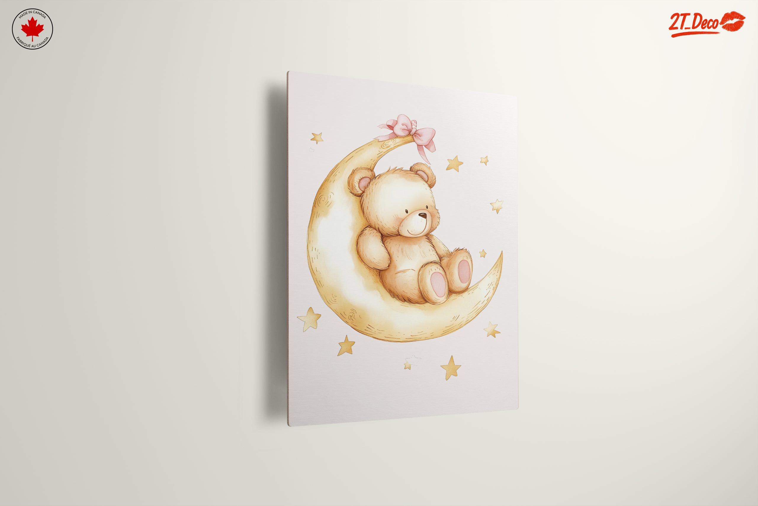 Adorable Teddy Bear on Moon Art - Image 13
