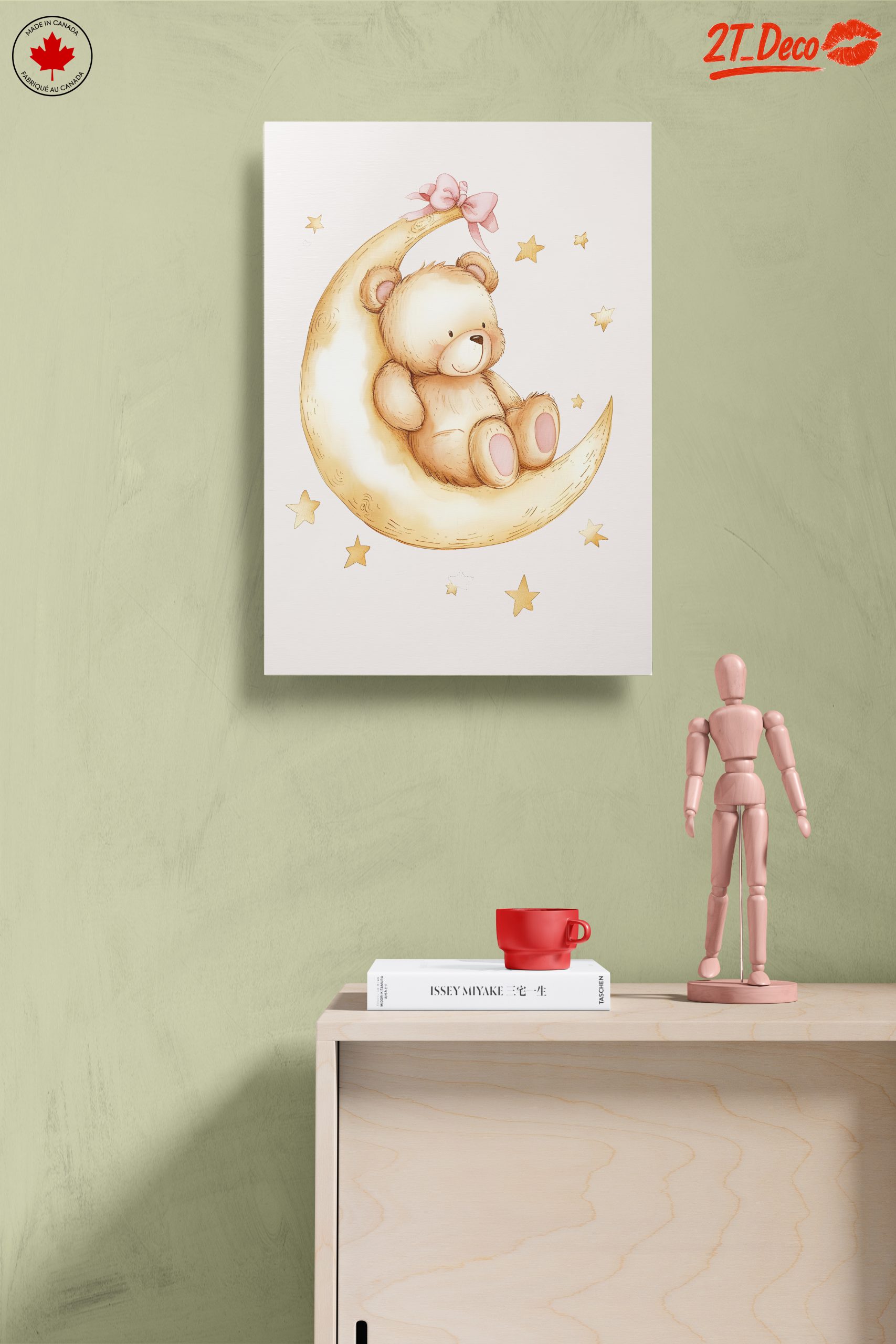 Adorable Teddy Bear on Moon Art - Image 14